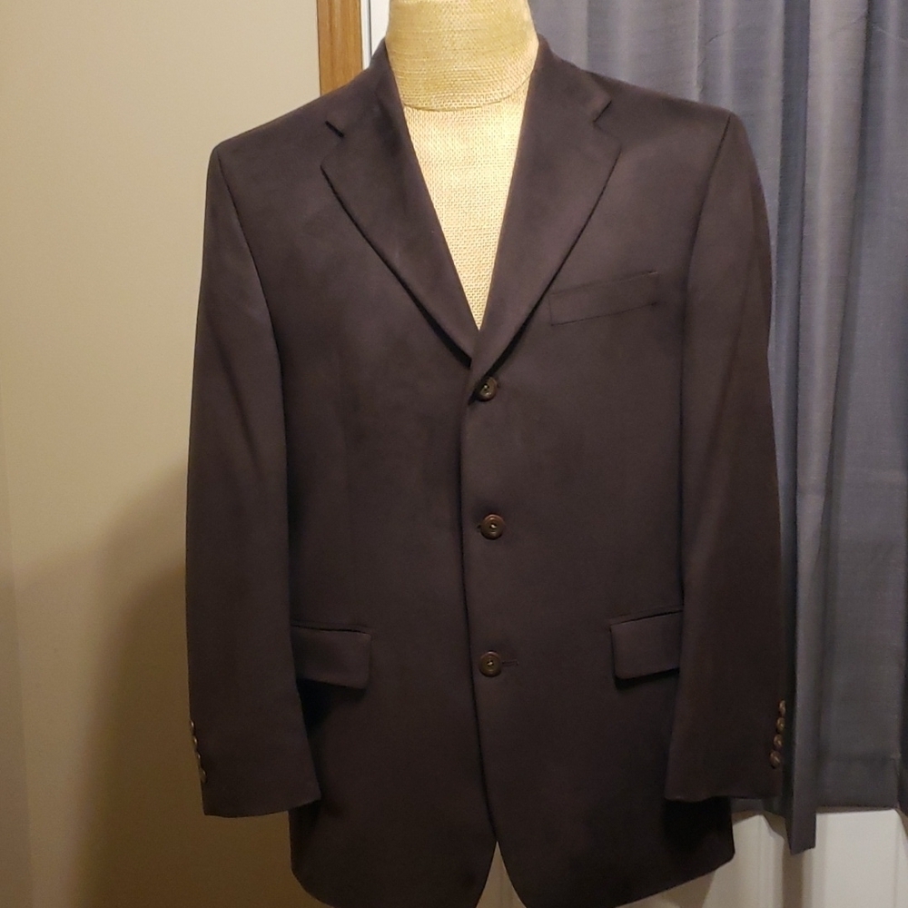 Ralph lauren chaps chocolate brown microfiber soft blazer